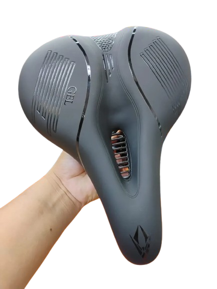 Silla Asiento De Bicicleta Gel 3d Con Tira Reflectiva Negro Negro